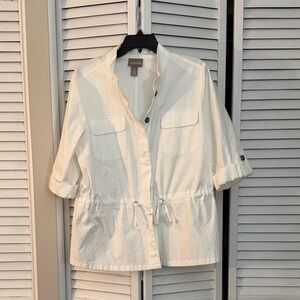 Chico's white short sleeve jacket